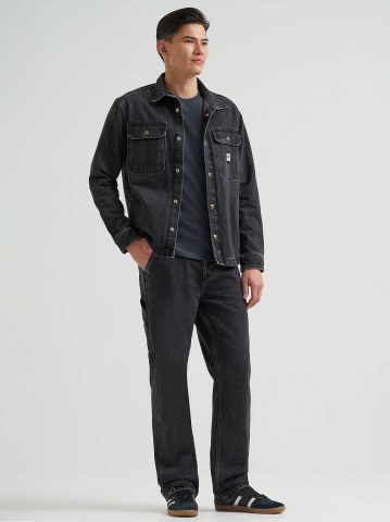 Men's 100% Cotton High Rise Loose Straight Carpenter Jean