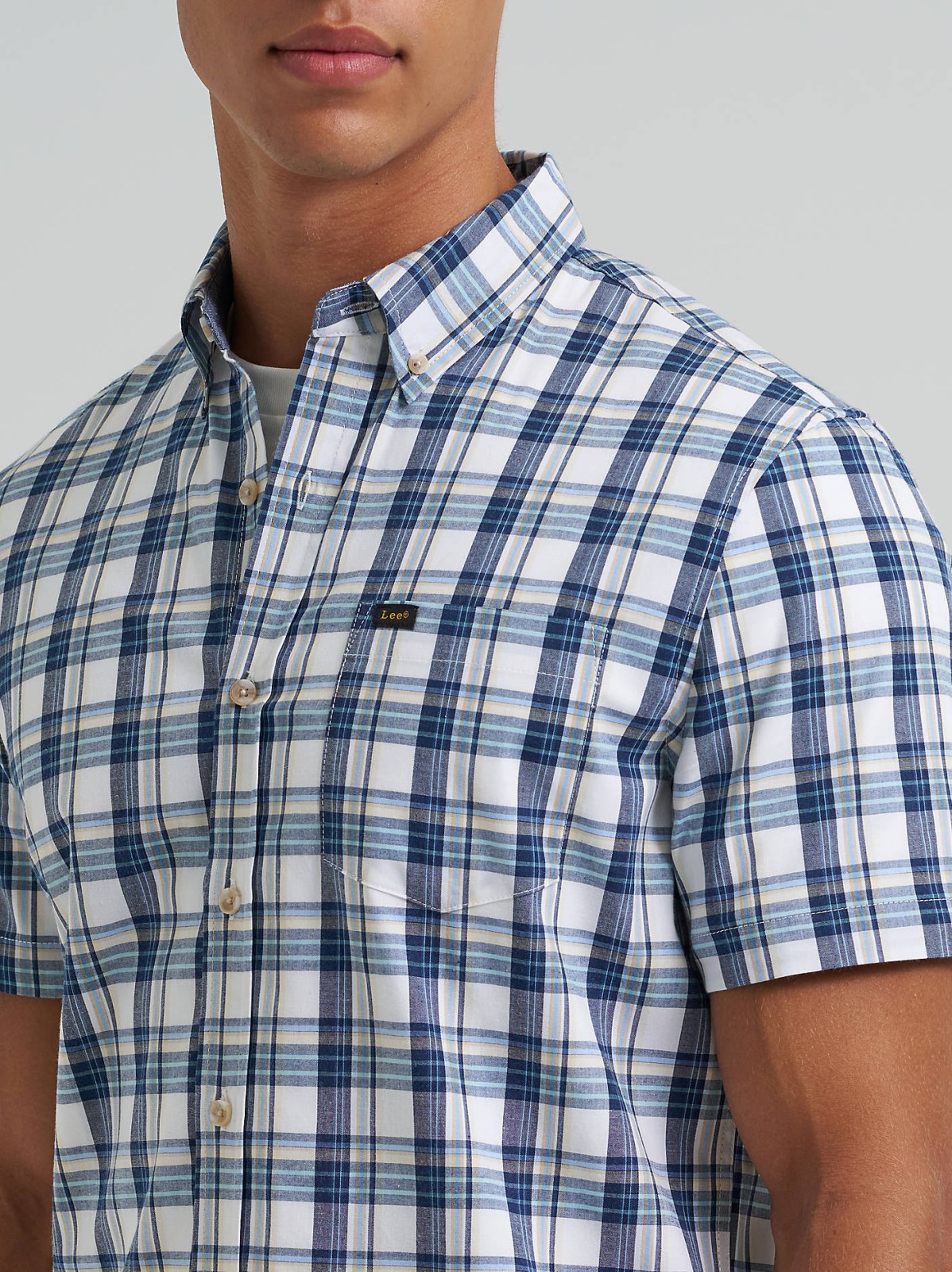 Men's One Pocket Plaid Button Down Shirt - view 3