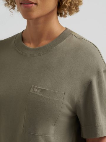 Women's Solid Logo Pocket Tee