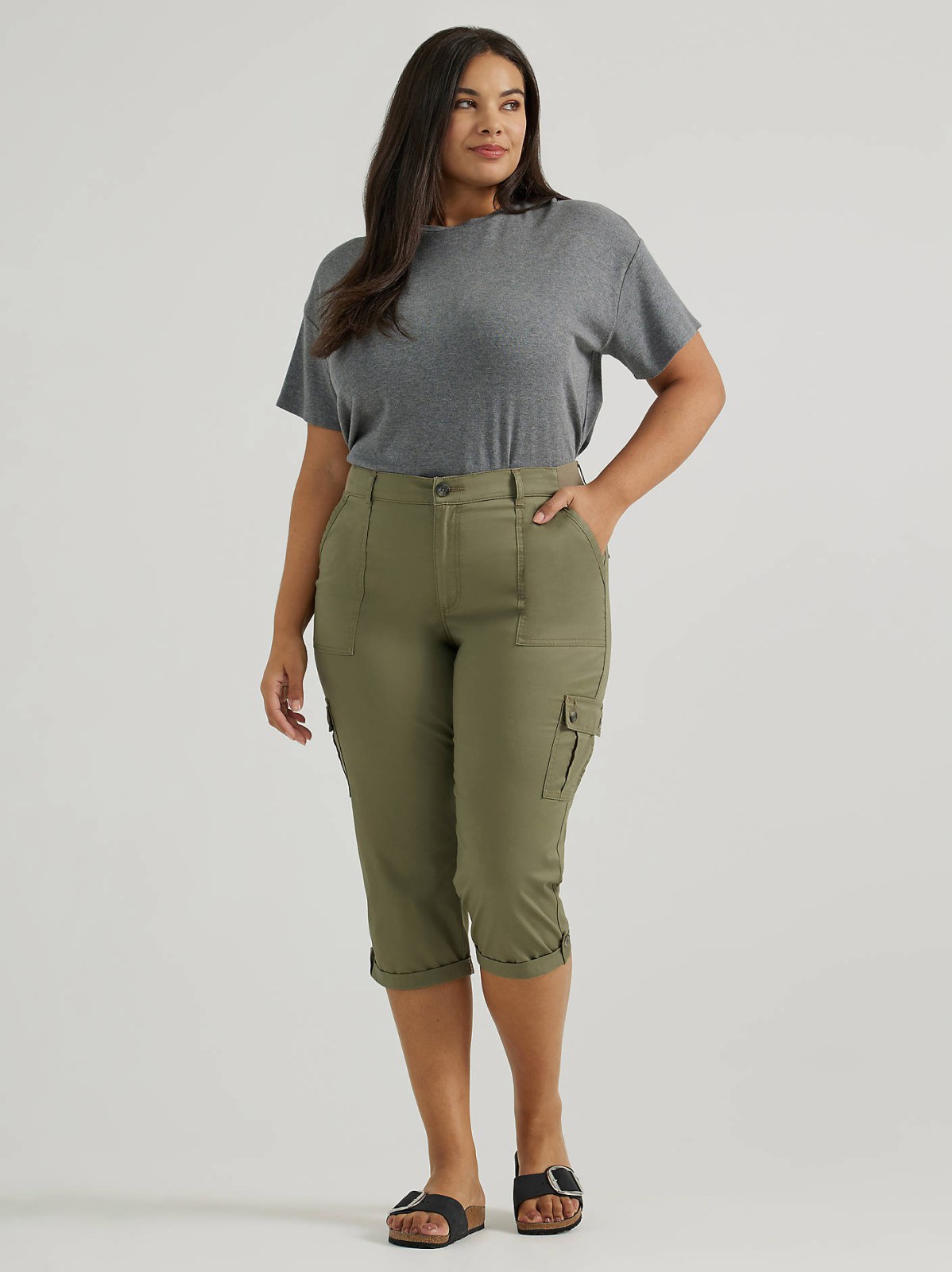 Women's Ultra Lux Comfort with Flex-To-Go Relaxed Fit Cargo Capri (Plus)