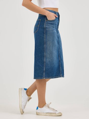 Women's Legendary Back Slit Denim Skirt