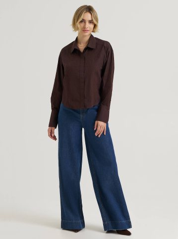 Women's Embroidered Button Down Shirt