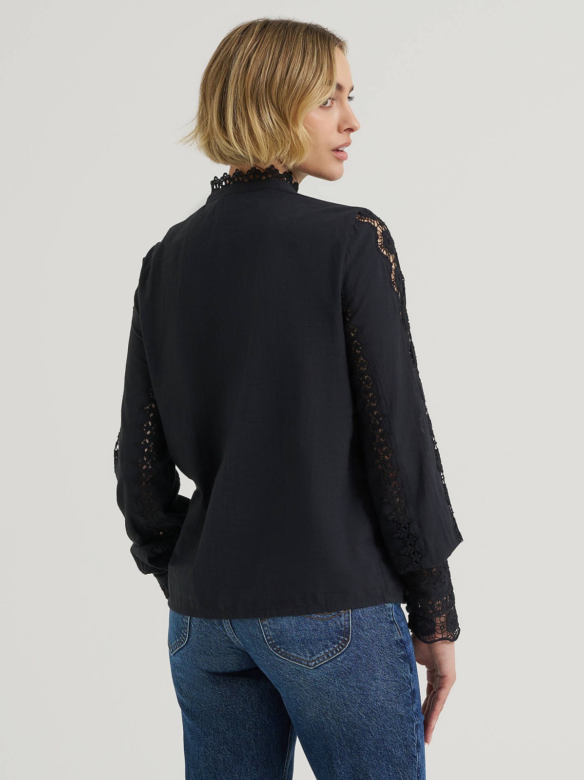 Women's Lace Button Down Blouse - view 2