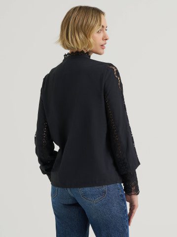 Women's Lace Button Down Blouse
