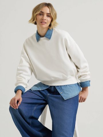 Women's Solid Crew Neck Sweatshirt