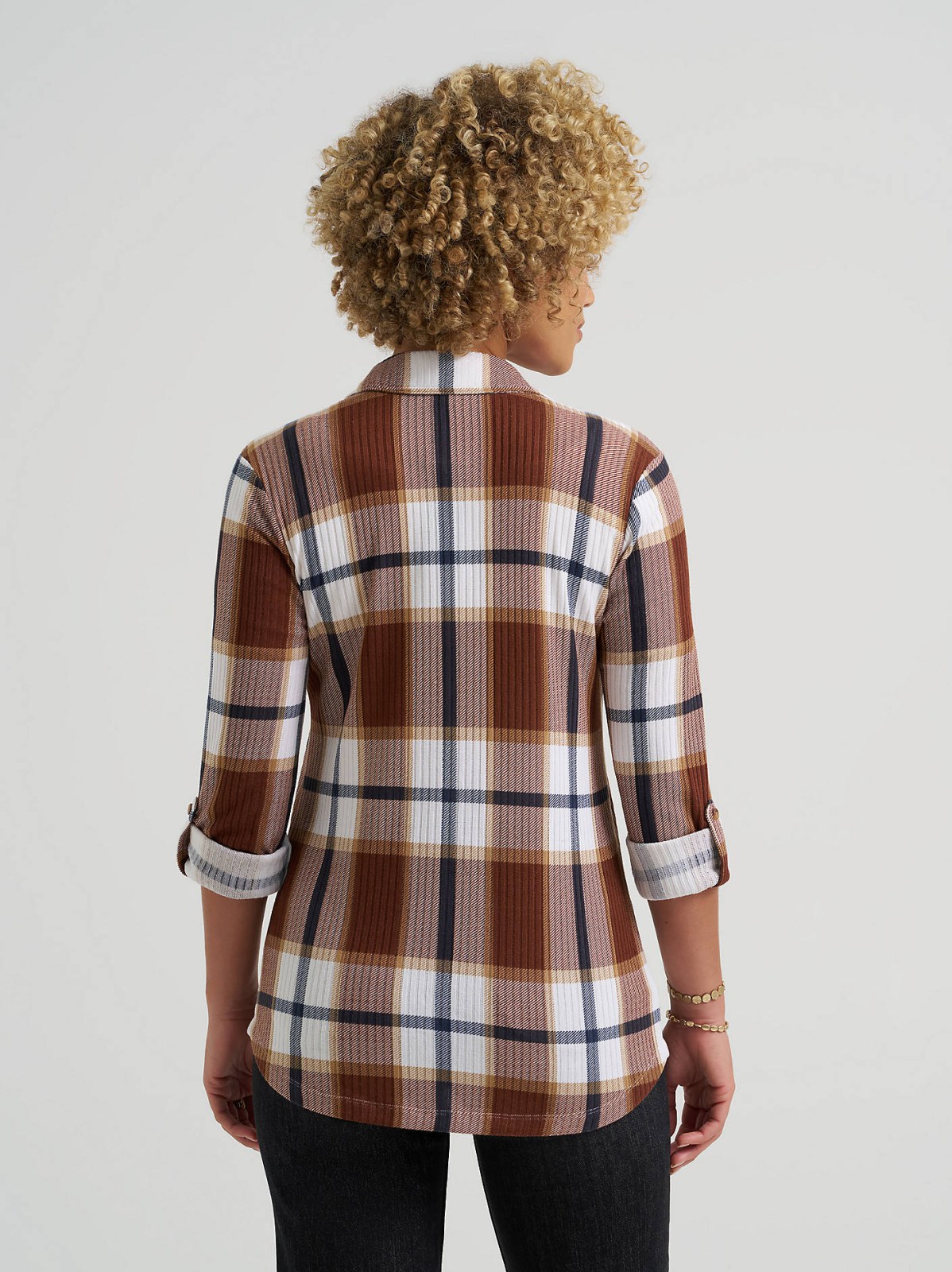 Women's Double Pocket Plaid Button Down Shirt - view 2