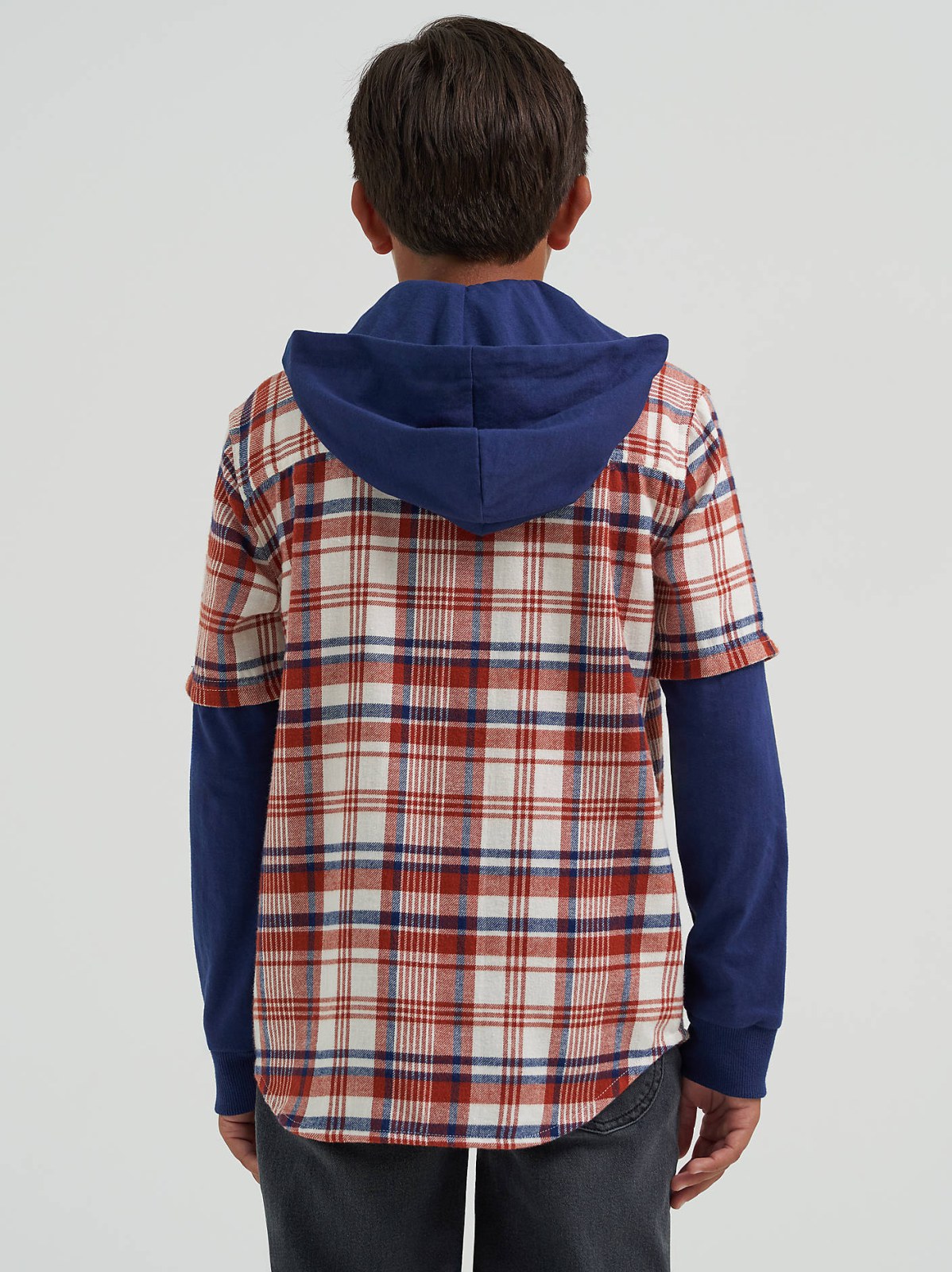 Boy's Hybrid Poplin Plaid Shirt - view 2