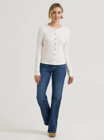 Women's Pointelle Cardigan Sweater