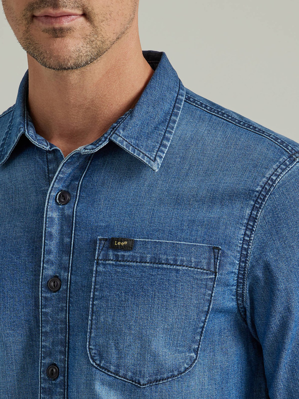 Men's Extreme Motion All Purpose Denim Button Down Shirt - view 3