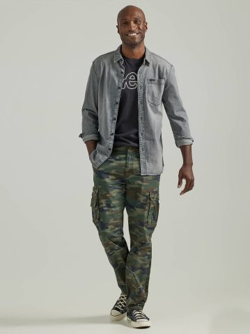 Men's Extreme Motion All Purpose Denim Button Down Shirt