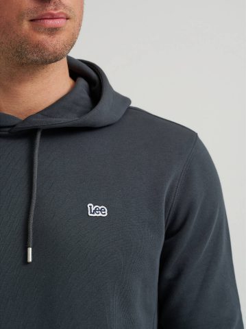 Men's Logo Patch Solid Hoodie