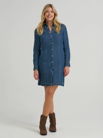 Women's Western Button Down Dress Women's Western Button Down Dress