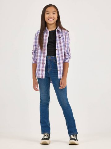 Girl's Plaid Button Down Shirt