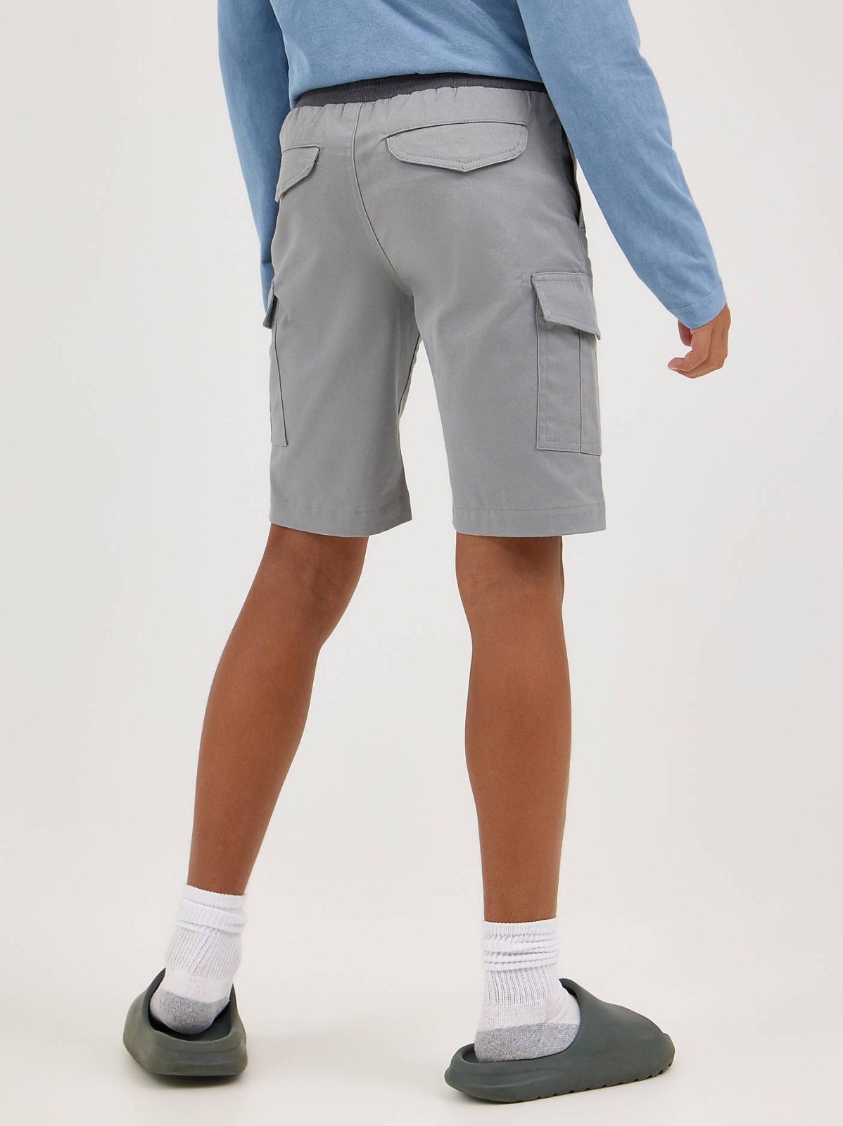 Boy's Rib Stretch Pull On Cargo Short - view 3