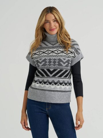 Women's Sleeveless Turtle Neck Sweater Vest
