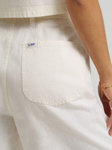 Women's High Rise Pleated Linen Bermuda