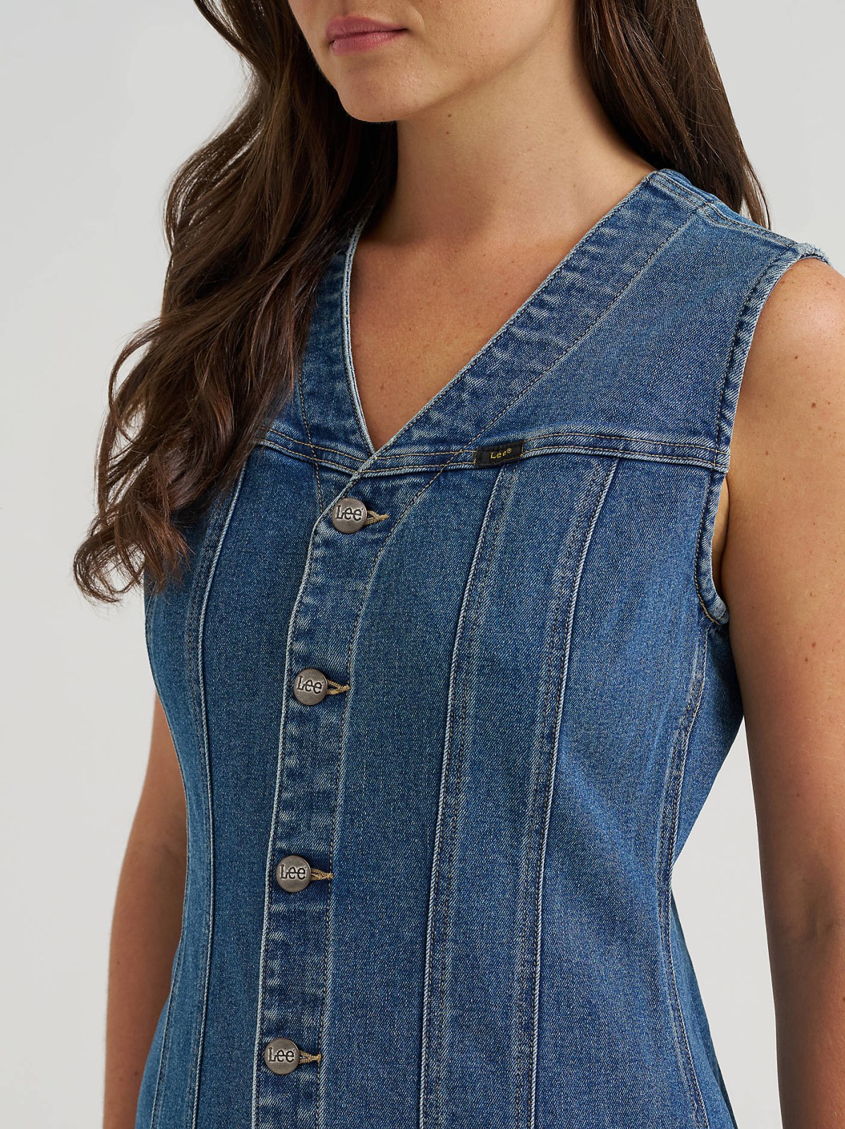 Women's V-Neck Seamed Rider Dress - view 4