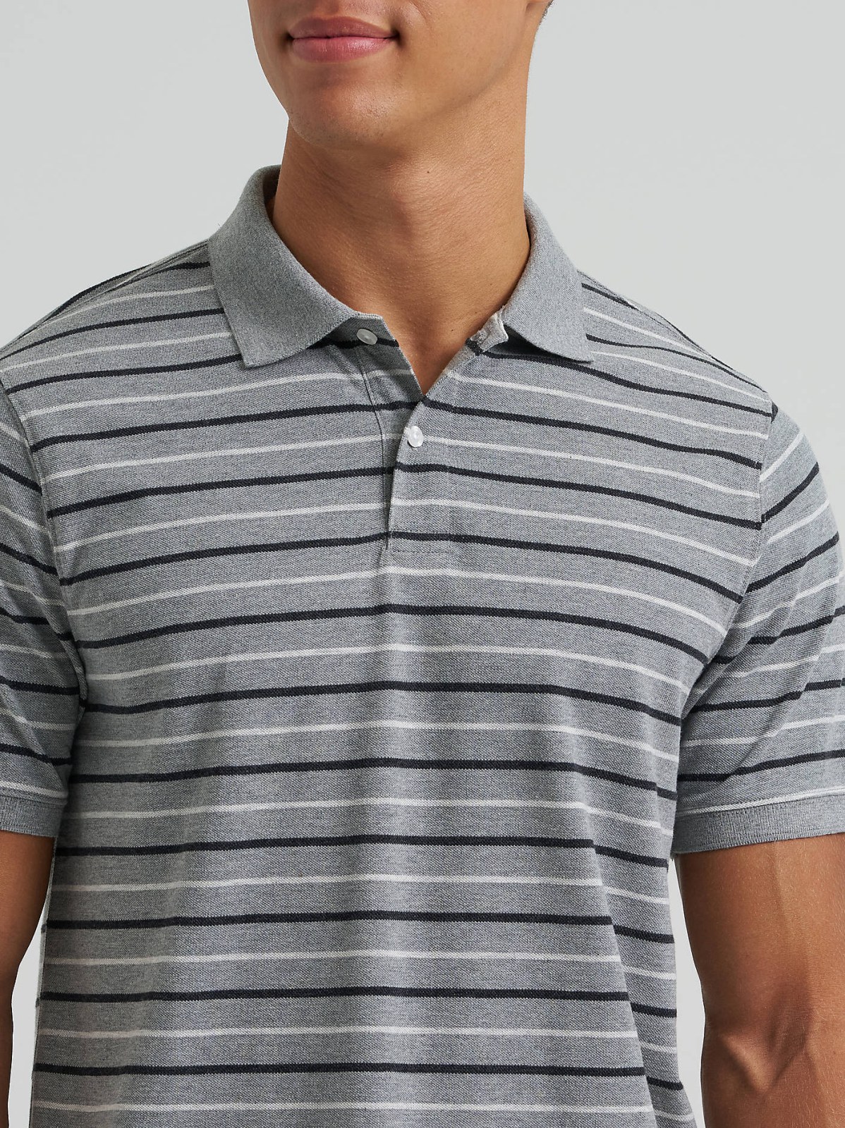 Men's Stripe Mini Pique Polo Shirt - view 3