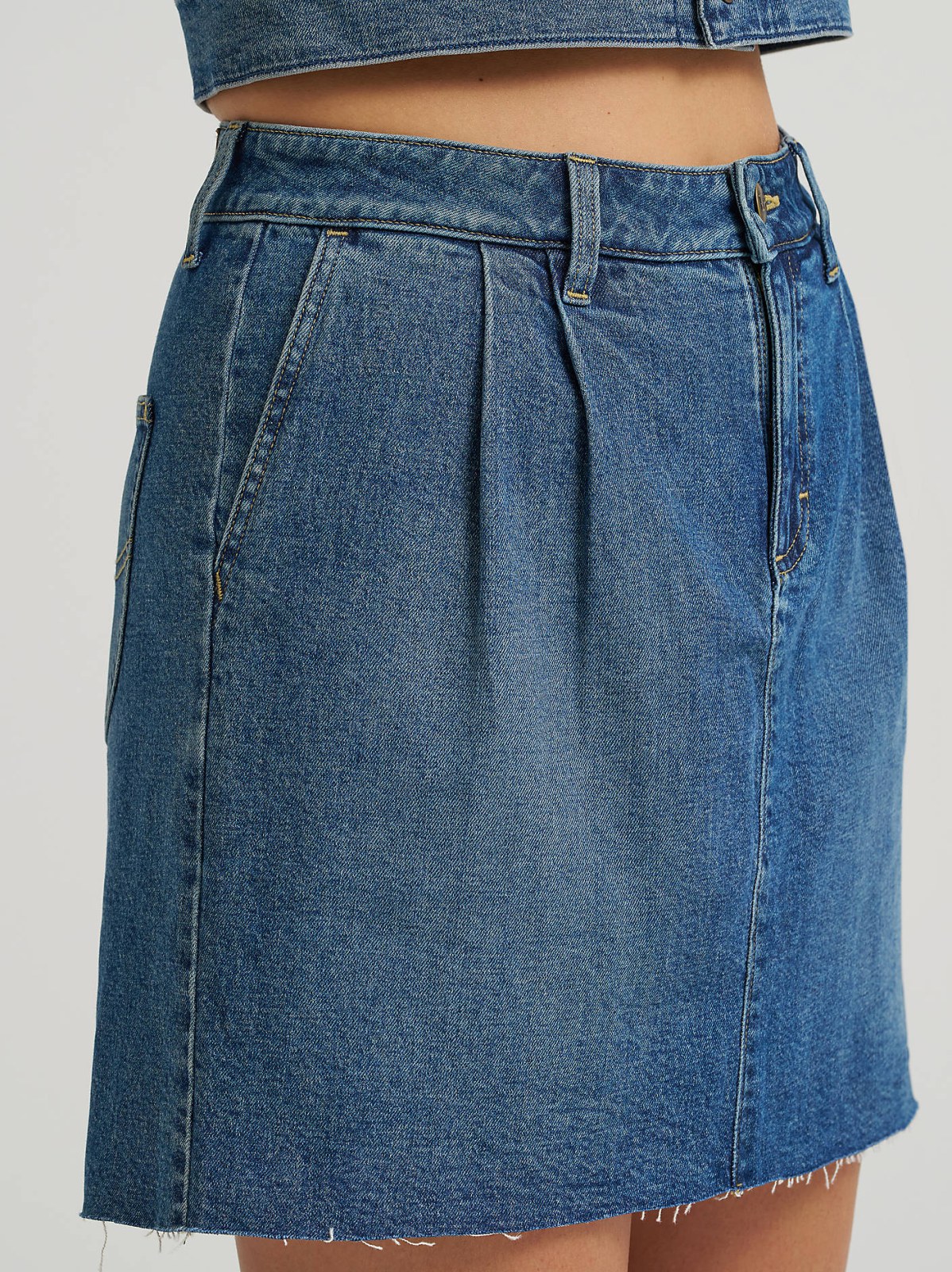 Women's Pleated Denim Skirt - view 7