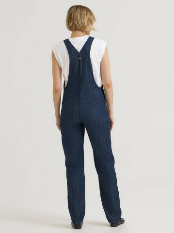 Women's Premium Hickory Stripe Slim Straight Overall