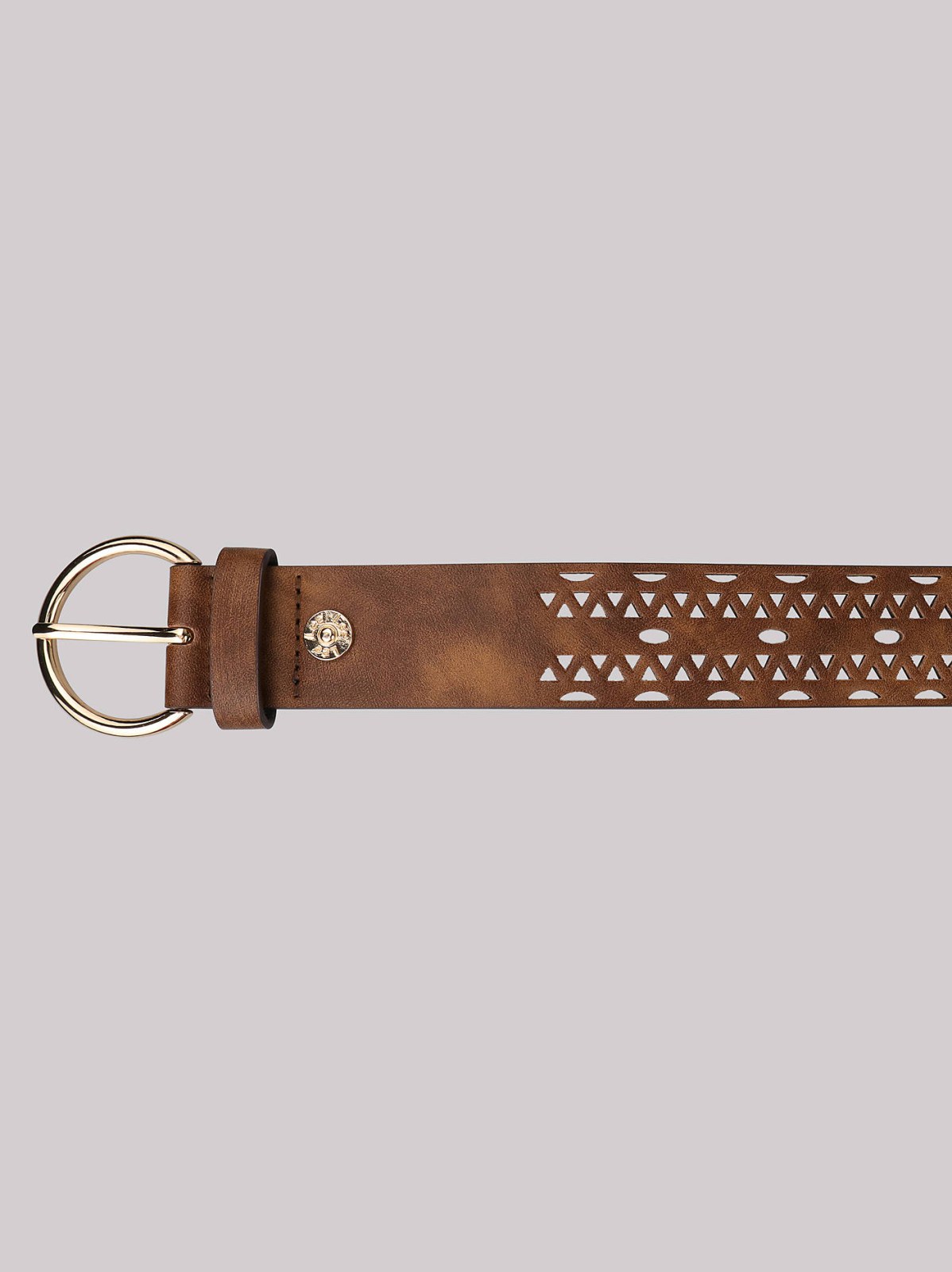 Women's Perforated Round Buckle Belt - view 2