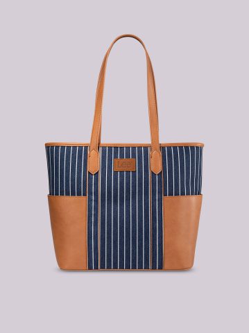 Women's Stripe Logo Tote With Side Pockets Women's Stripe Logo Tote With Side Pockets