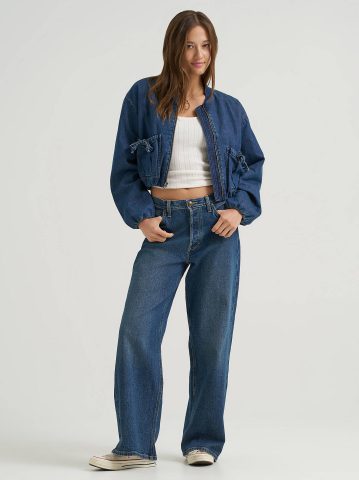 Women's Oversized Denim Bubble Jacket — alternate view