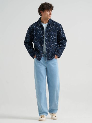 Men's Geo Snap Front Denim Jacket