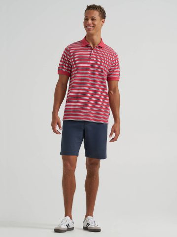 Men's Stripe Mini Pique Polo Shirt