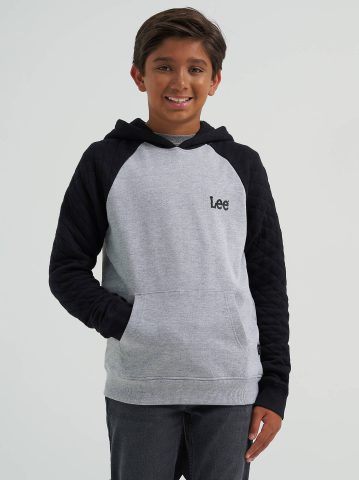 Boy's Quilted Raglan Fleece Hoodie Boy's Quilted Raglan Fleece Hoodie