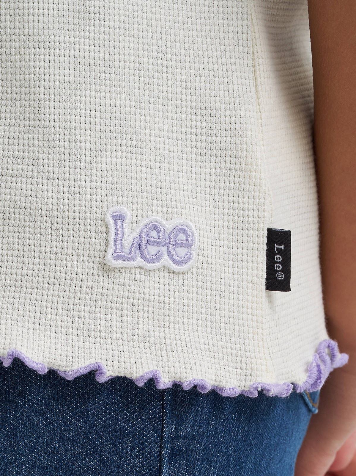 Girl's Ringer Waffle Texture Tee - view 3