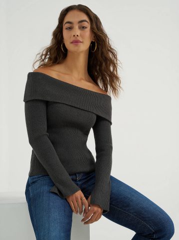 Women's Off The Shoulder Ribbed Sweater