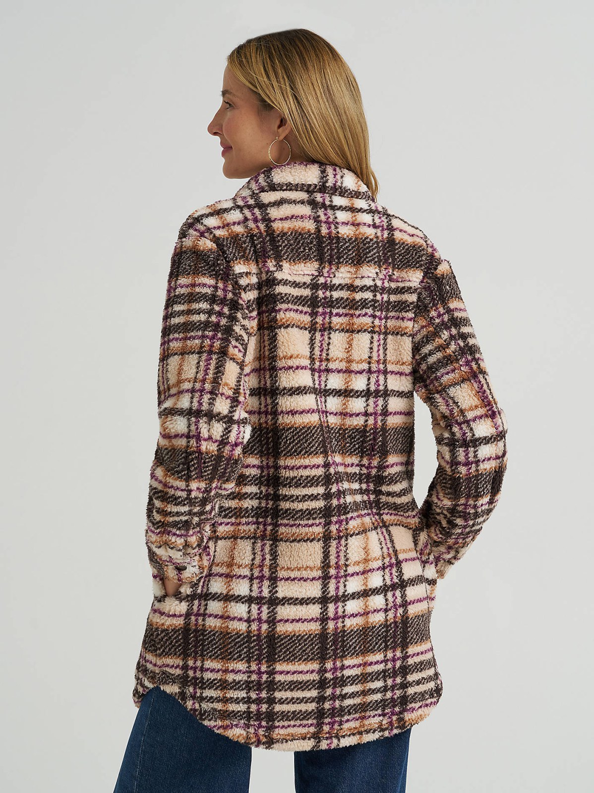 Women's Plaid Sherpa Shacket - view 2
