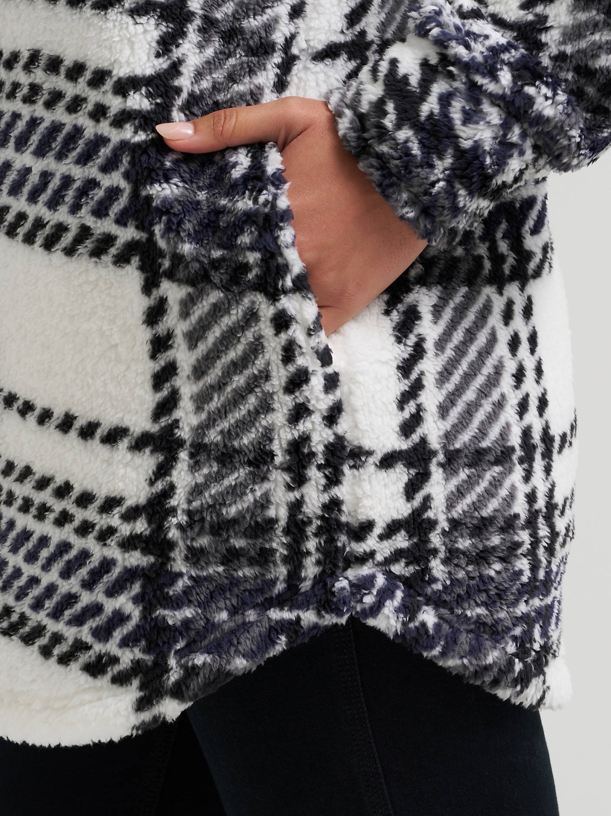 Women's Plaid Sherpa Shacket - view 3