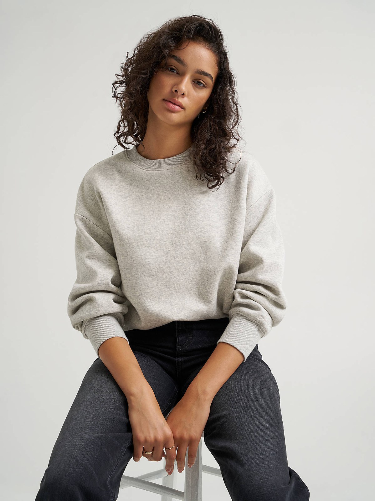 Women's Solid Crew Neck Sweatshirt - view 5