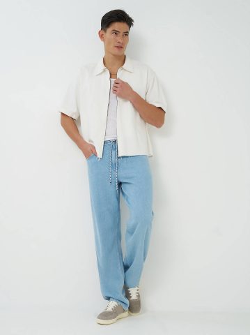 Men's 100% Cotton Drawstring Baggy Jean — alternate view