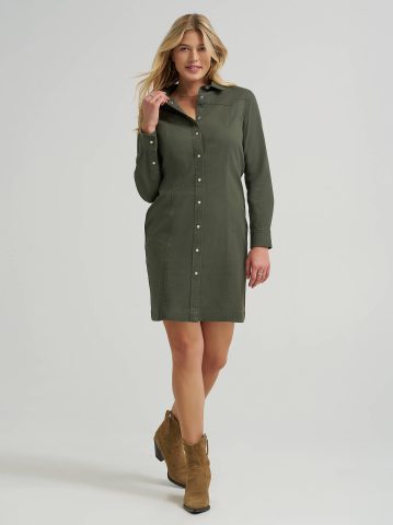 Women's Western Button Down Dress Women's Western Button Down Dress