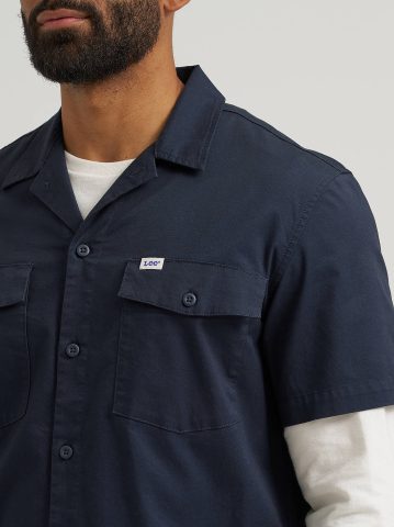 Men's Short Sleeve Relaxed Fit Button Down Workshirt