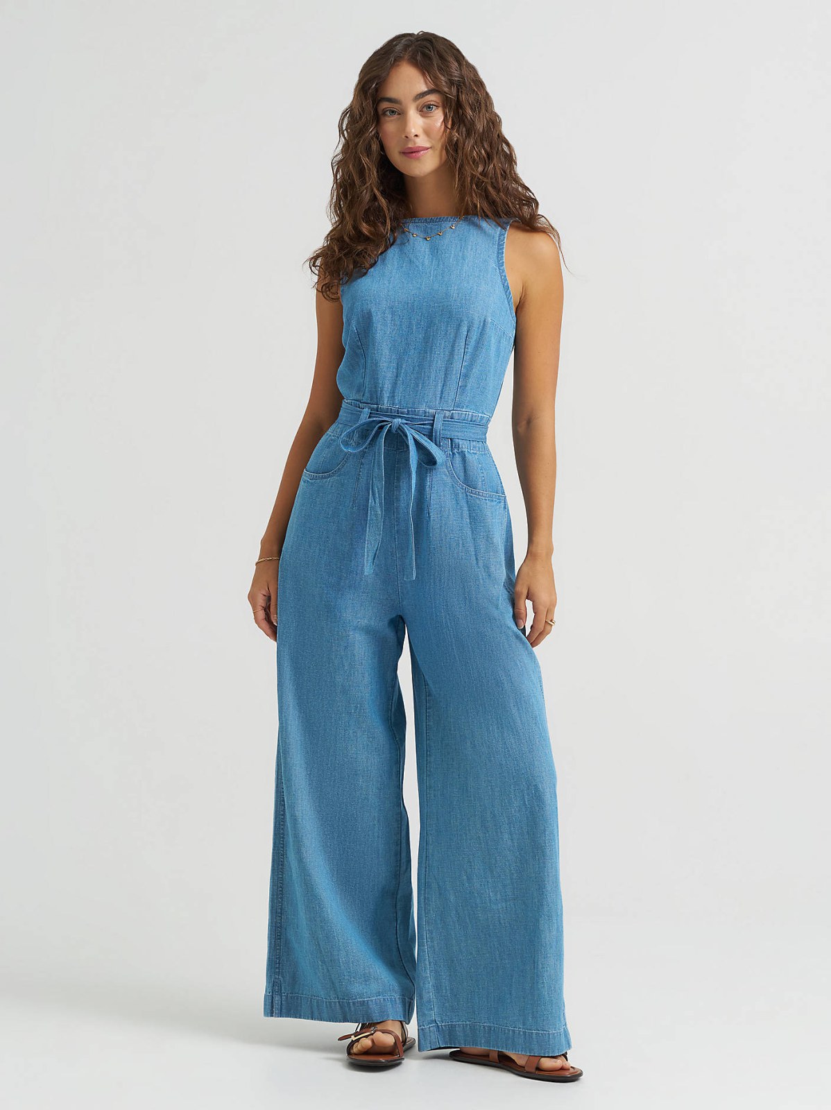 Women's Boatneck Tie Waist Jumpsuit - view 4