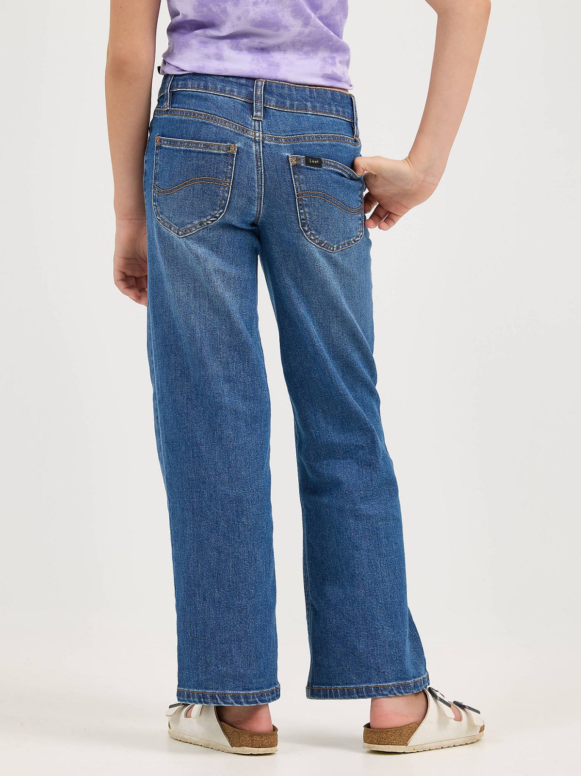Girl's Distressed Wide Leg Jean - view 3