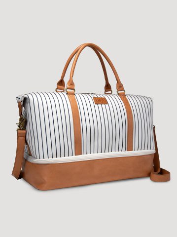 Women's Striped Denim Duffle Bag