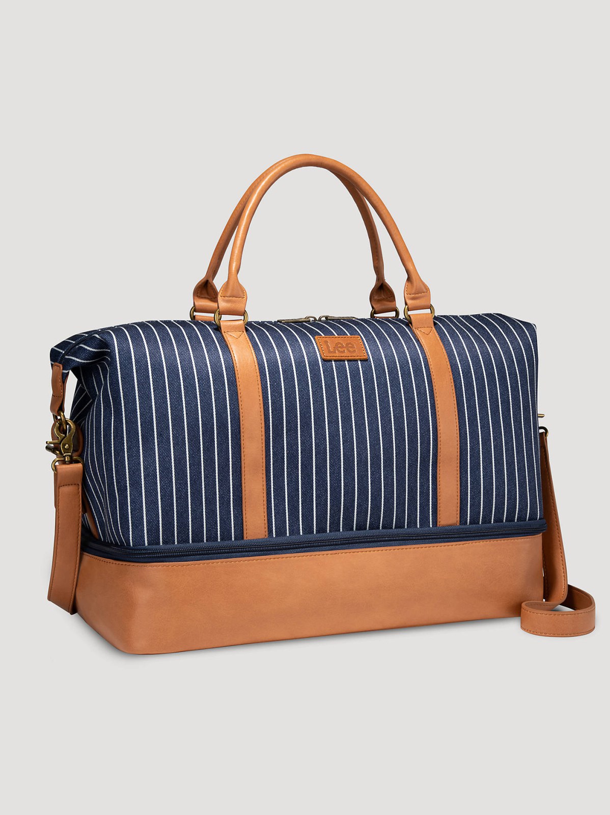 Women's Striped Denim Duffle Bag - view 3