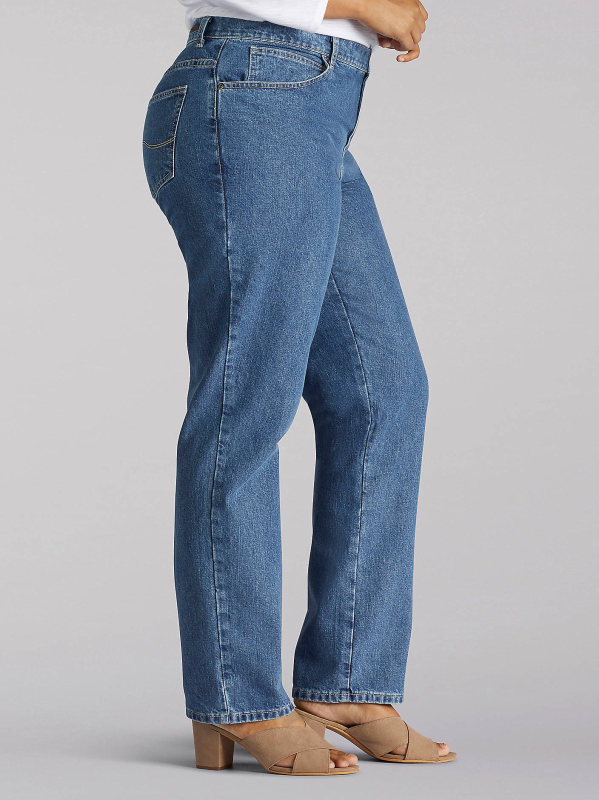 Women’s 100% Cotton Relaxed Fit Straight Leg Jean (Plus) - view 3