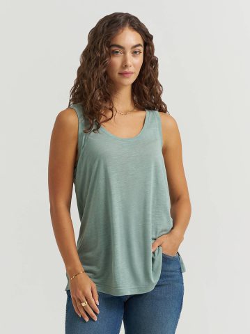 Women's Solid Scoop Neck Linen Tank Top Women's Solid Scoop Neck Linen Tank Top