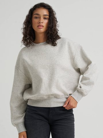 Women's Solid Crew Neck Sweatshirt