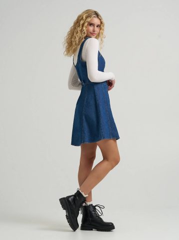 Women's Seamed Denim Mini Dress