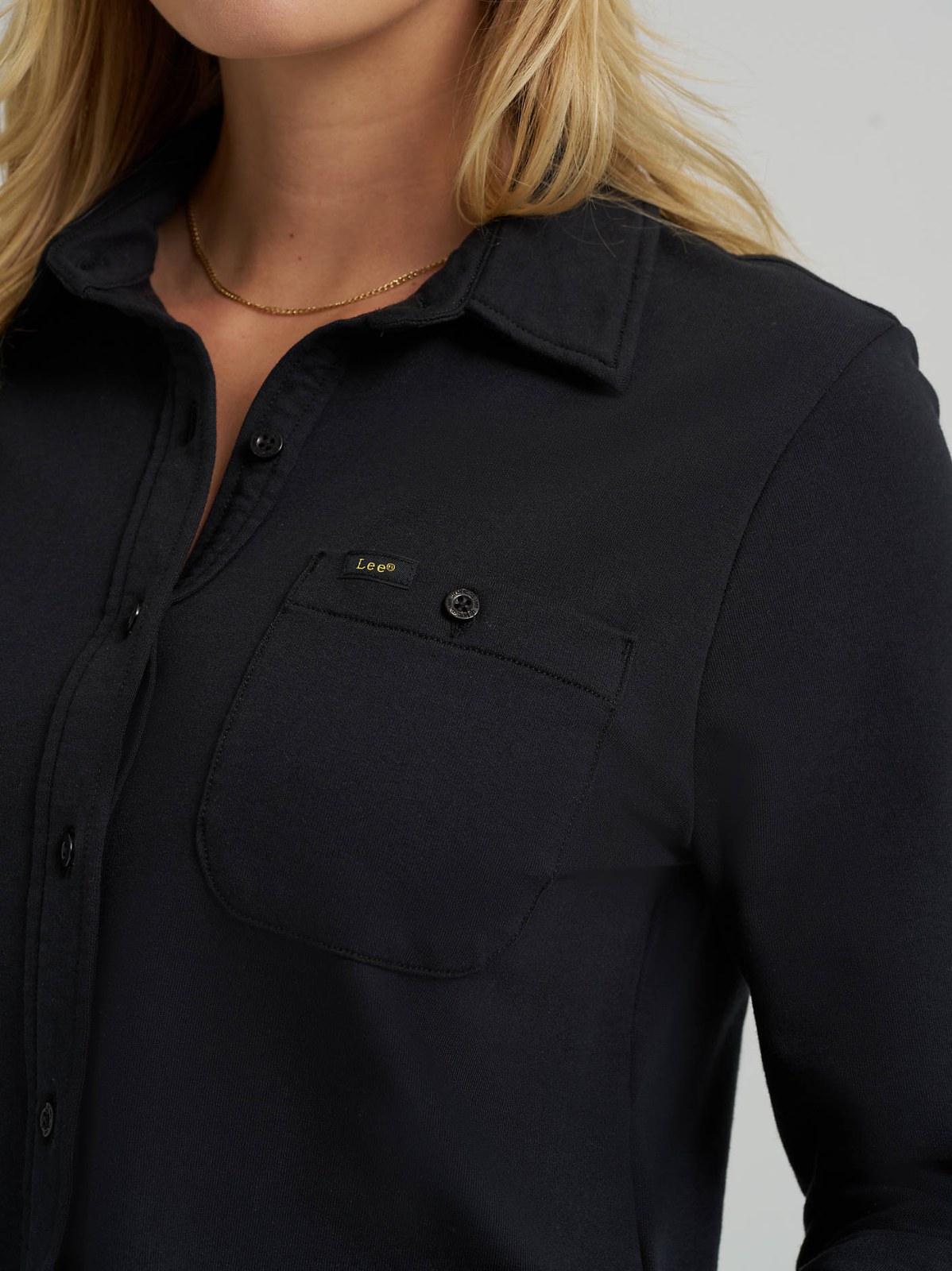 Women's All Purpose Solid Knit Button Down Shirt - view 3