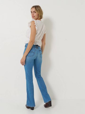 Women's Lace Up Back Button-Fly Bootcut Jean Women's Lace Up Back Button-Fly Bootcut Jean