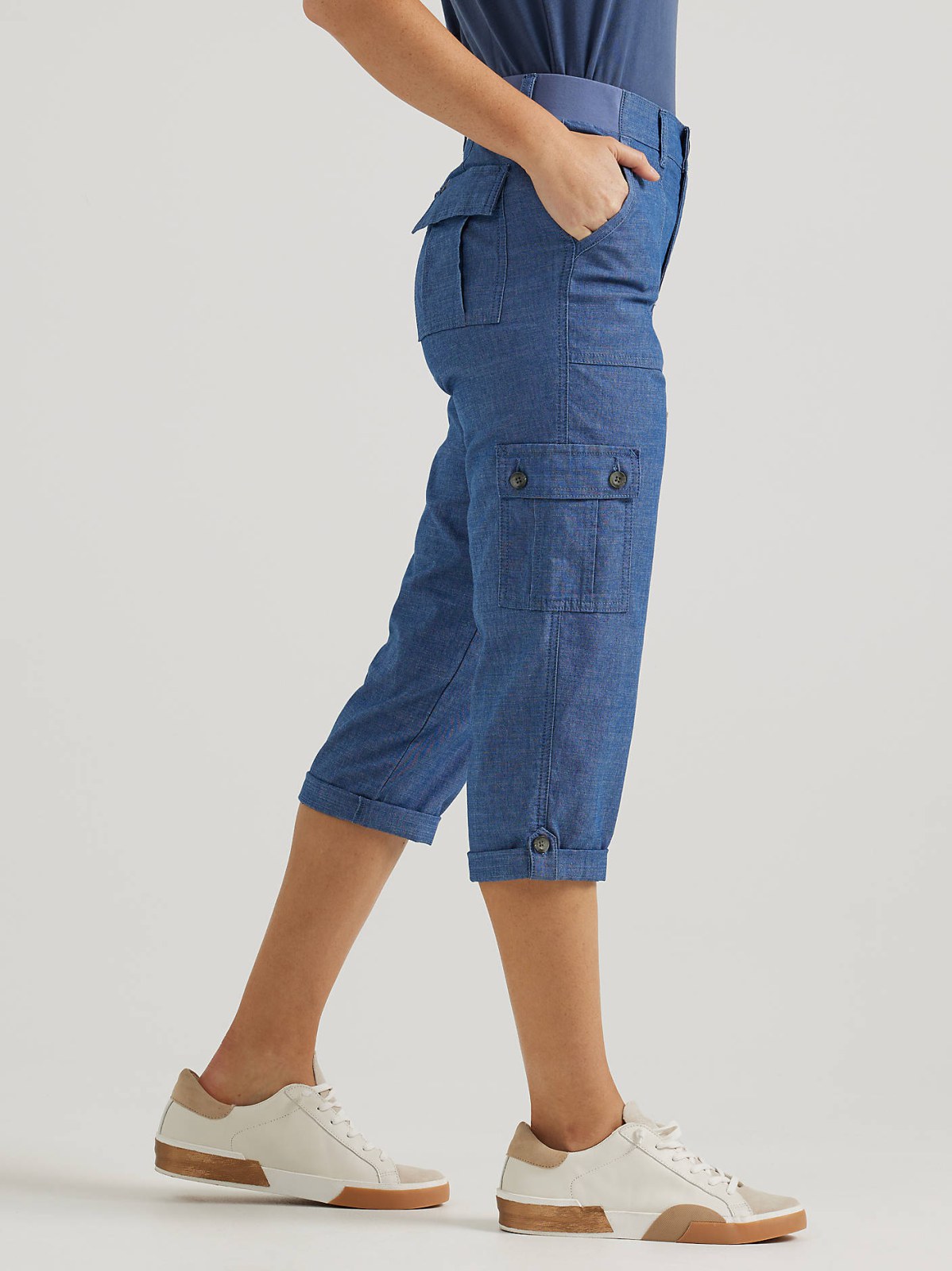 Women's Ultra Lux Comfort with Flex-to-Go Relaxed Fit Cargo Capri - view 4
