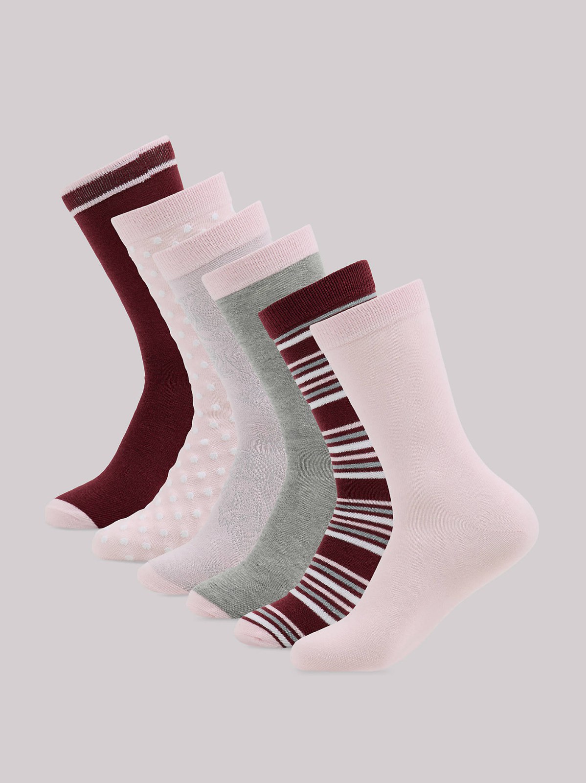 Women's 6-Pack Assorted Crew Socks